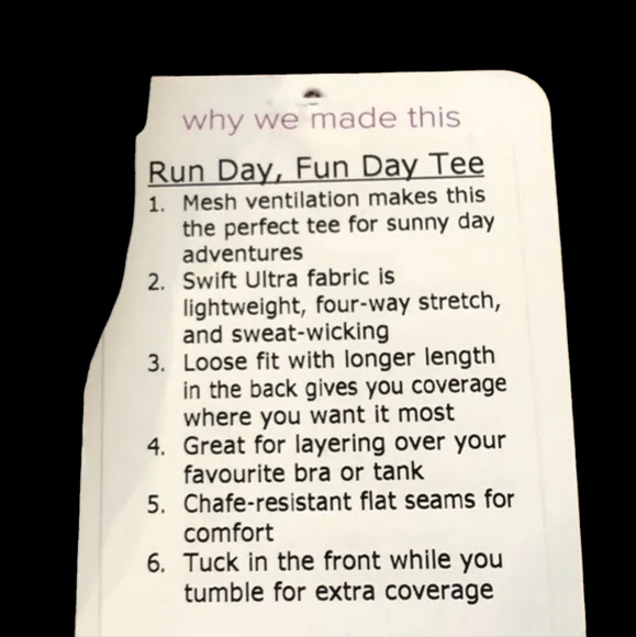 IVIVVA by Lululemon Run Day Fun Day Mesh Swift Tee size 12 EC - Picture 4 of 4